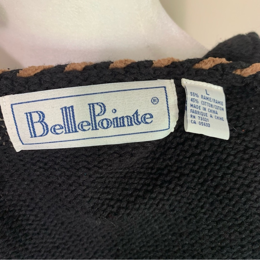Belle Point Textured Fall Themed Pom Pom Decoration Vest Wooden Buttons - Picture 12 of 14